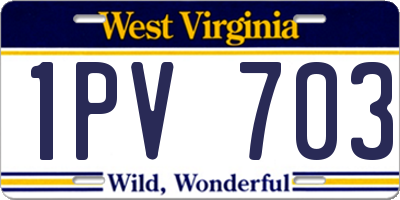 WV license plate 1PV703