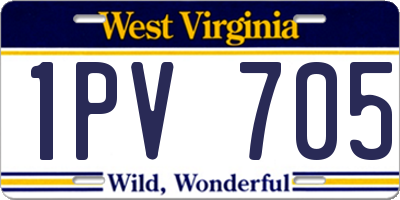 WV license plate 1PV705