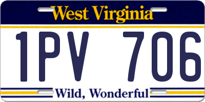WV license plate 1PV706