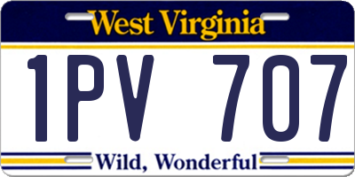WV license plate 1PV707