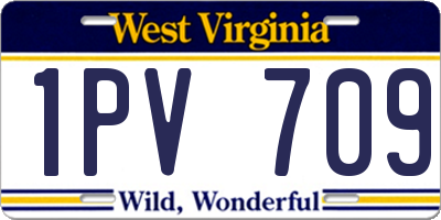 WV license plate 1PV709