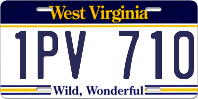 WV license plate 1PV710