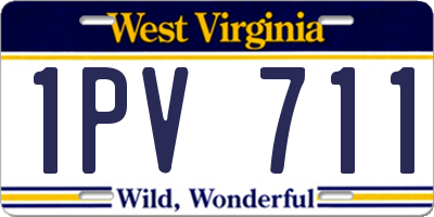 WV license plate 1PV711
