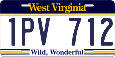 WV license plate 1PV712
