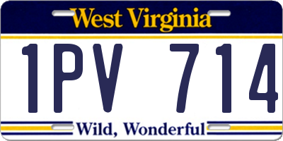 WV license plate 1PV714