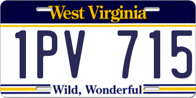 WV license plate 1PV715