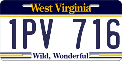 WV license plate 1PV716