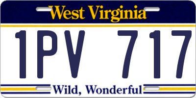 WV license plate 1PV717