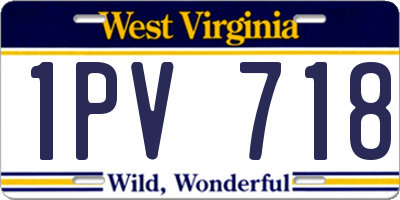 WV license plate 1PV718
