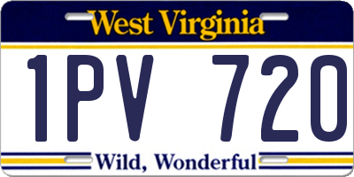 WV license plate 1PV720
