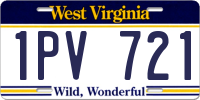 WV license plate 1PV721