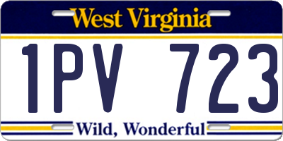 WV license plate 1PV723