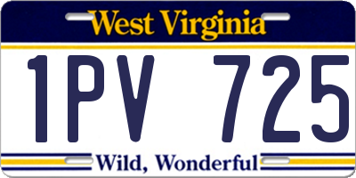 WV license plate 1PV725