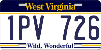 WV license plate 1PV726