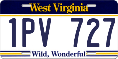 WV license plate 1PV727