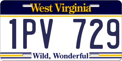WV license plate 1PV729
