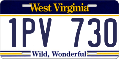 WV license plate 1PV730