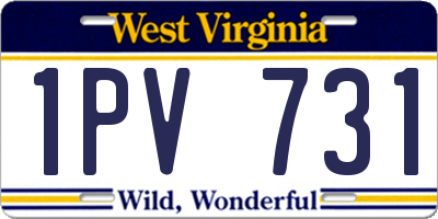 WV license plate 1PV731