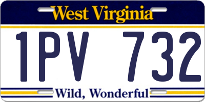 WV license plate 1PV732