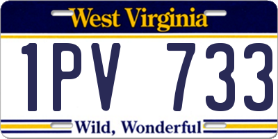 WV license plate 1PV733