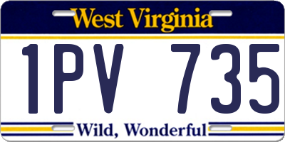 WV license plate 1PV735