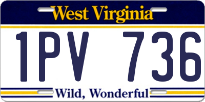 WV license plate 1PV736