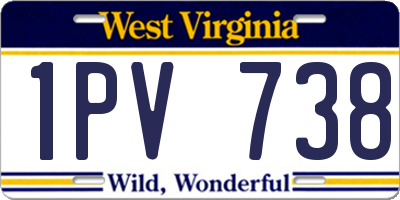 WV license plate 1PV738
