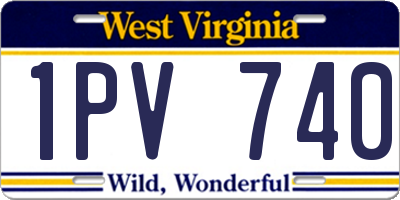 WV license plate 1PV740