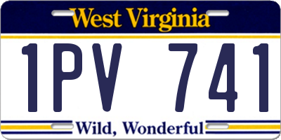 WV license plate 1PV741