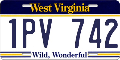 WV license plate 1PV742