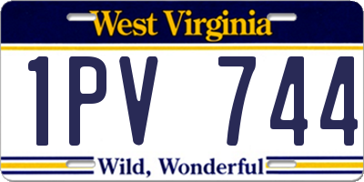 WV license plate 1PV744