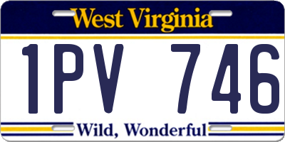 WV license plate 1PV746
