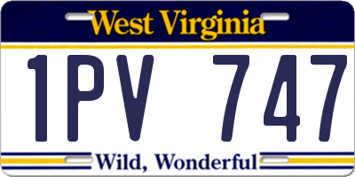 WV license plate 1PV747