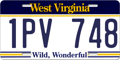 WV license plate 1PV748