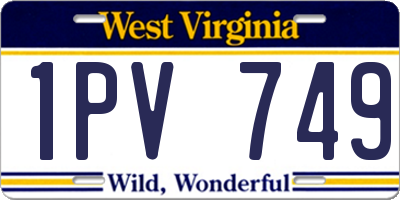 WV license plate 1PV749