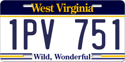 WV license plate 1PV751
