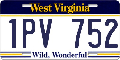 WV license plate 1PV752