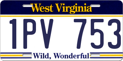 WV license plate 1PV753