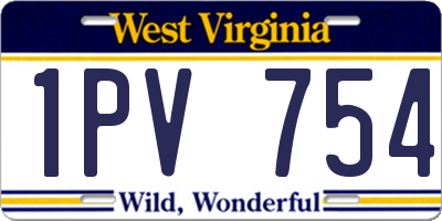 WV license plate 1PV754