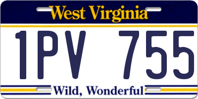 WV license plate 1PV755