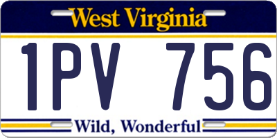WV license plate 1PV756