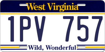 WV license plate 1PV757