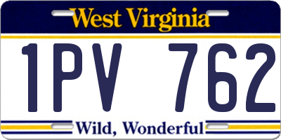 WV license plate 1PV762