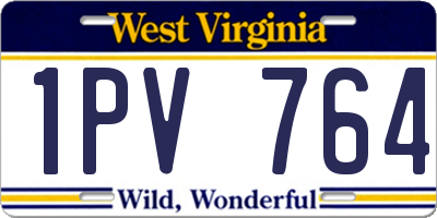 WV license plate 1PV764