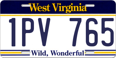 WV license plate 1PV765