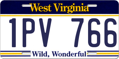 WV license plate 1PV766