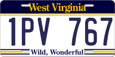 WV license plate 1PV767