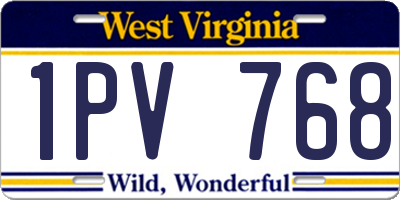 WV license plate 1PV768