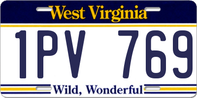WV license plate 1PV769