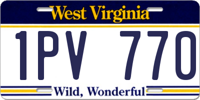 WV license plate 1PV770